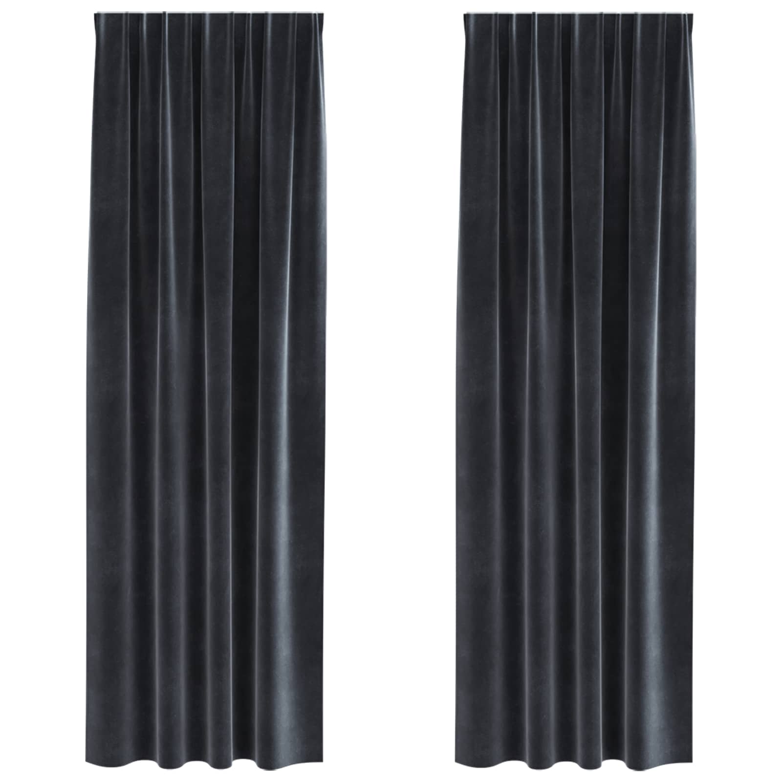 Vidaxl verduisterende gordijnen 2 pcs donkergrijs 140 x 260 cm fluweel