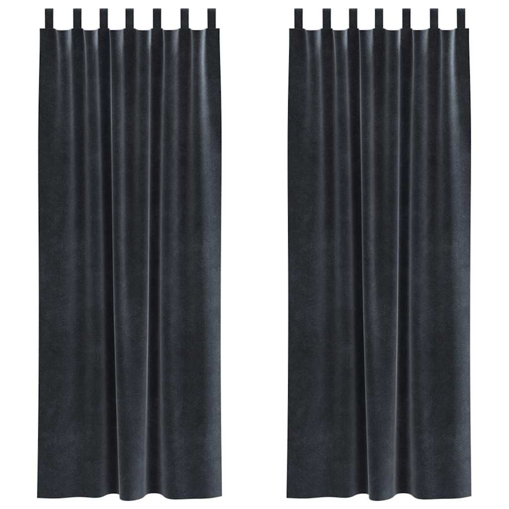 Vidaxl verduisterende gordijnen 2 pcs donkergrijs 140 x 225 cm fluweel