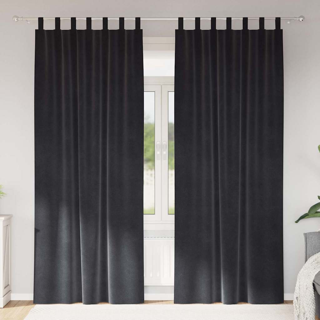 Vidaxl verduisterende gordijnen 2 pcs donkergrijs 140 x 245 cm fluweel