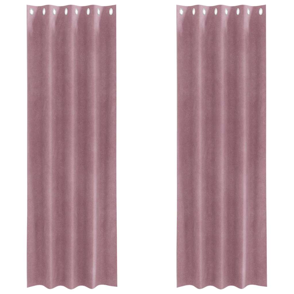 Vidaxl verduisterende gordijnen 2 pcs donkerroze 140 x 245 cm fluweel
