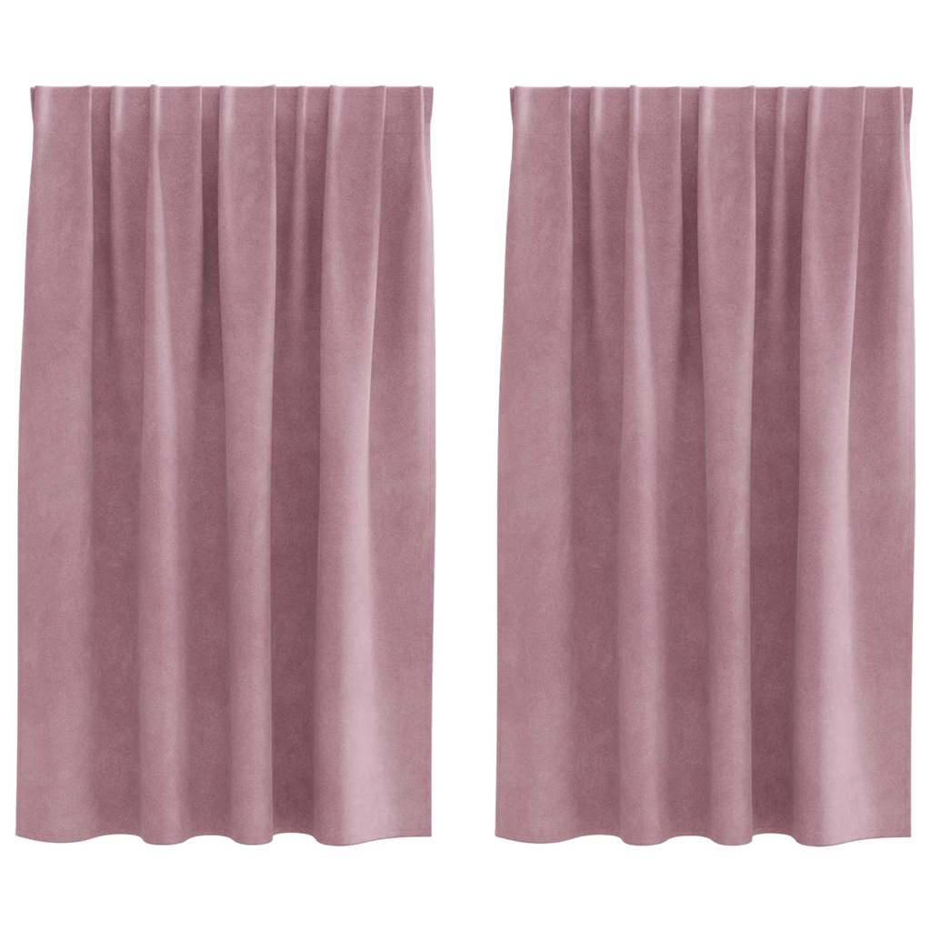 Vidaxl verduisterende gordijnen 2 pcs donkerroze 140 x 140 cm fluweel