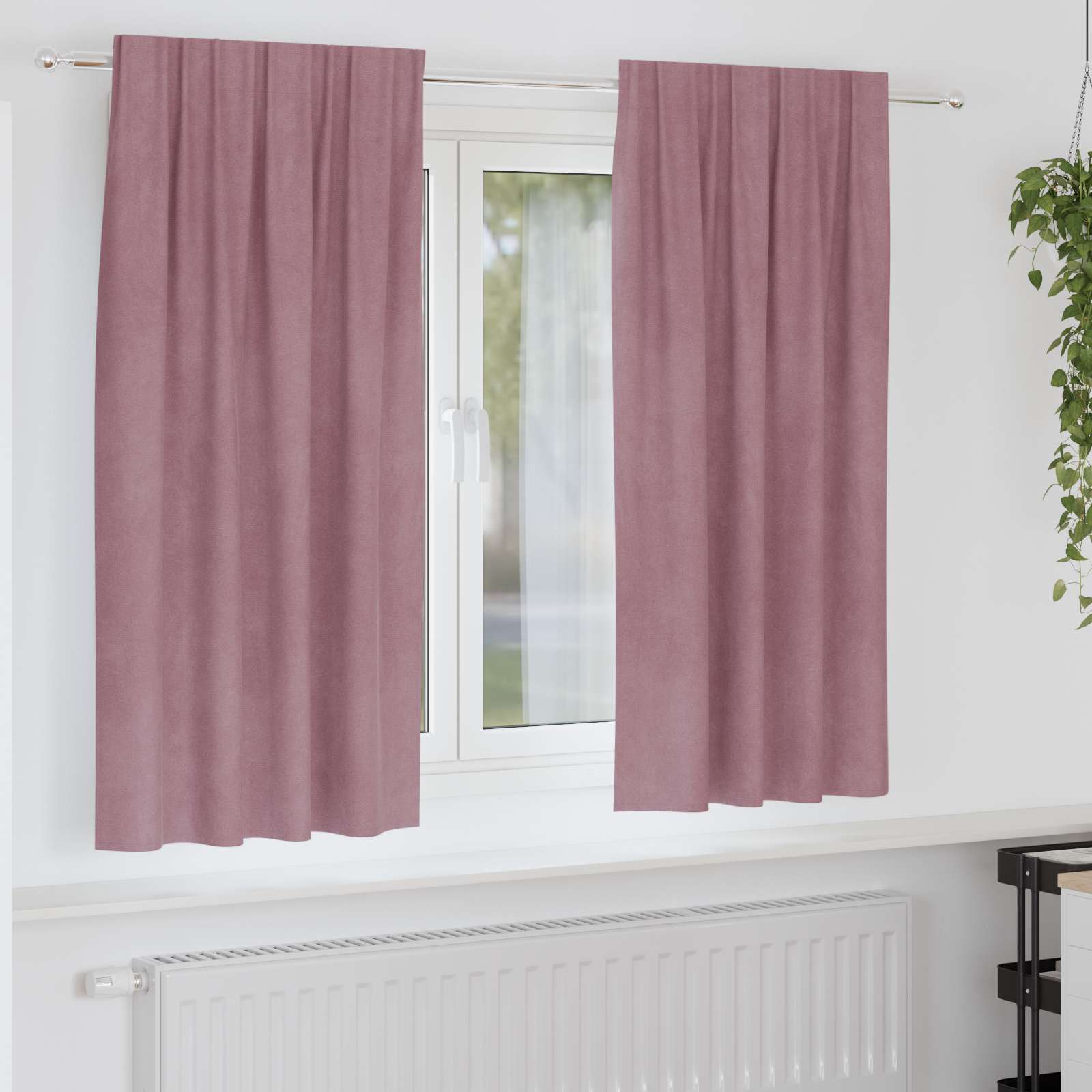 Vidaxl verduisterende gordijnen 2 pcs donkerroze 140 x 175 cm fluweel
