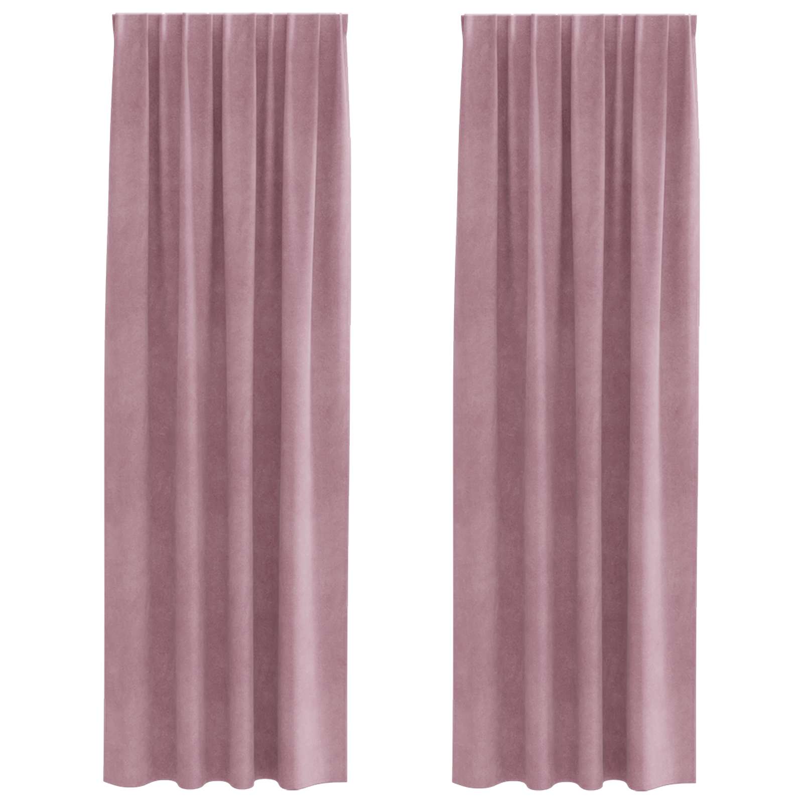 Vidaxl verduisterende gordijnen 2 pcs donkerroze 140 x 225 cm fluweel