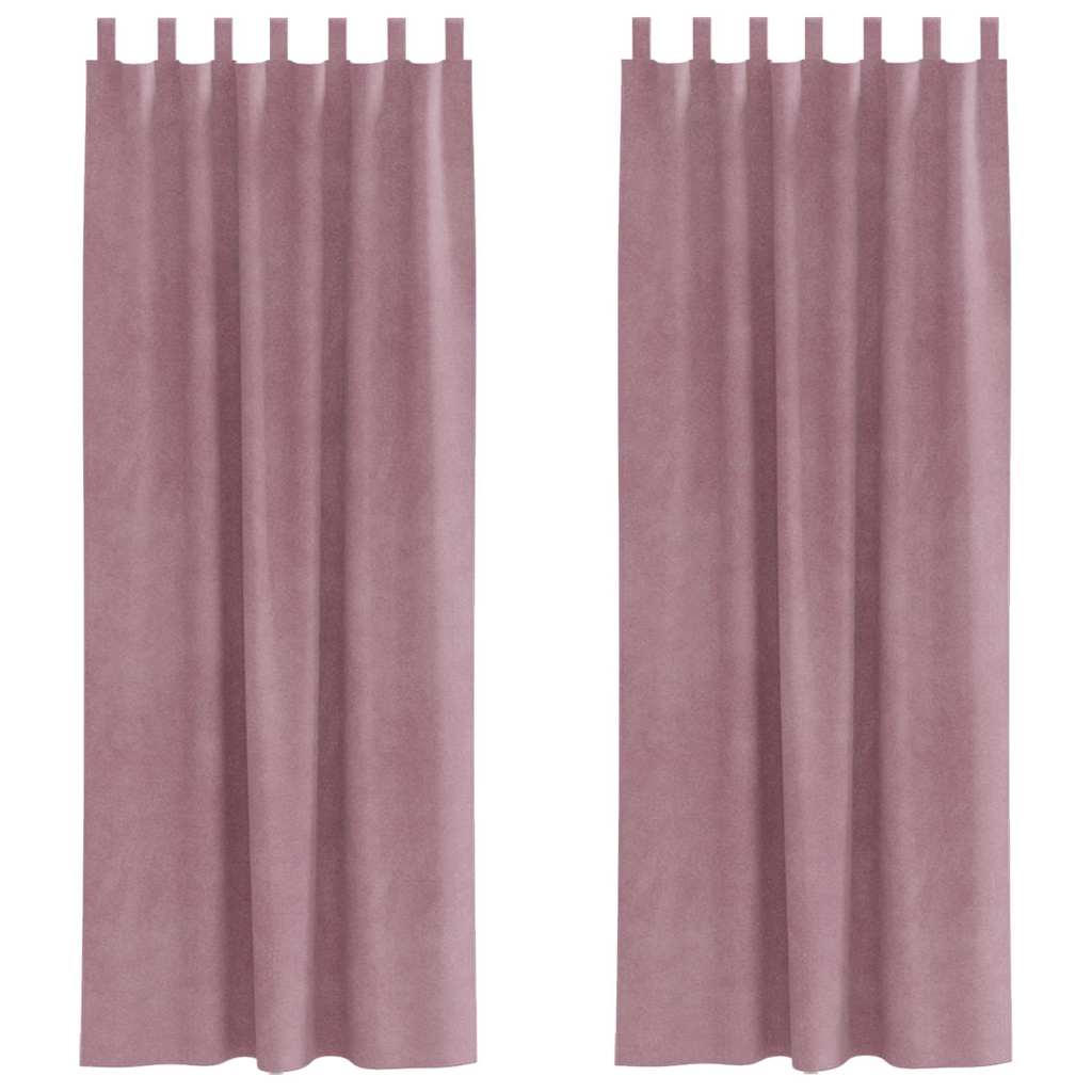 Vidaxl verduisterende gordijnen 2 pcs donkerroze 140 x 225 cm fluweel