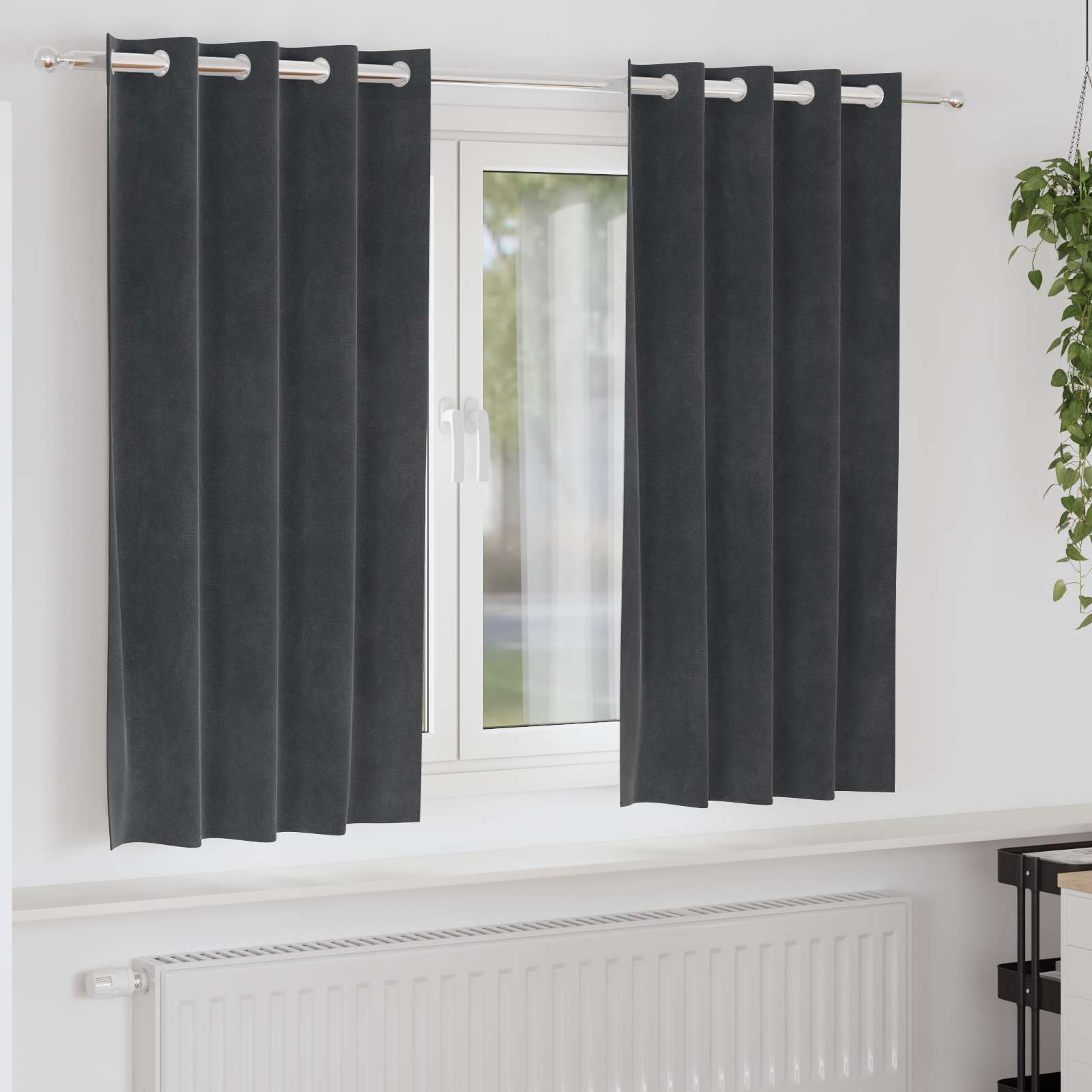 Vidaxl verduisterende gordijnen 2 pcs lichtgrijs 140 x 175 cm fluweel