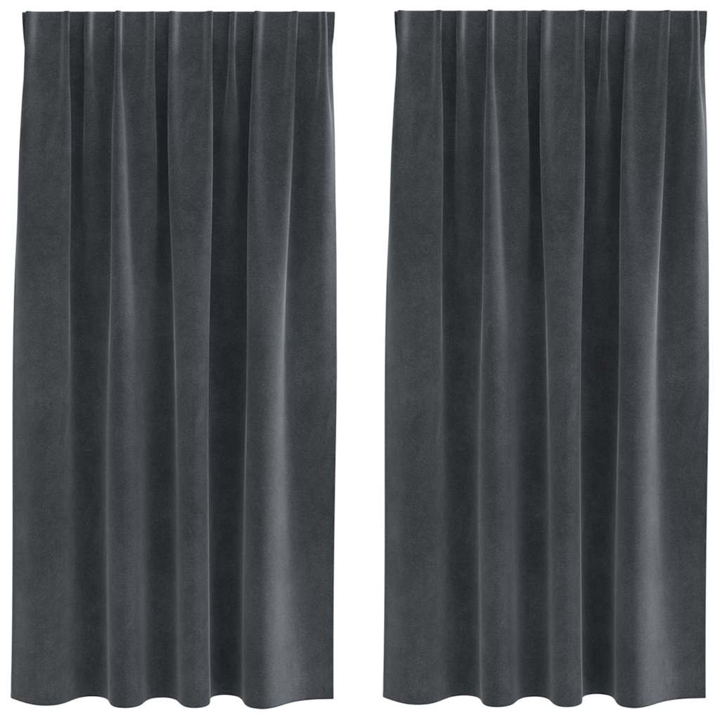 Vidaxl verduisterende gordijnen 2 pcs lichtgrijs 140 x 175 cm fluweel