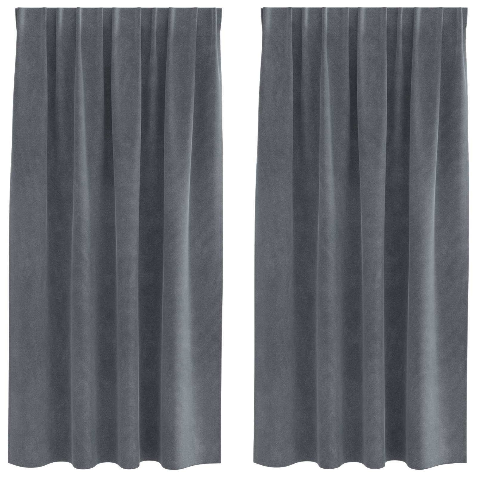 Vidaxl verduisterende gordijnen 2 pcs lichtgrijs 140 x 175 cm fluweel