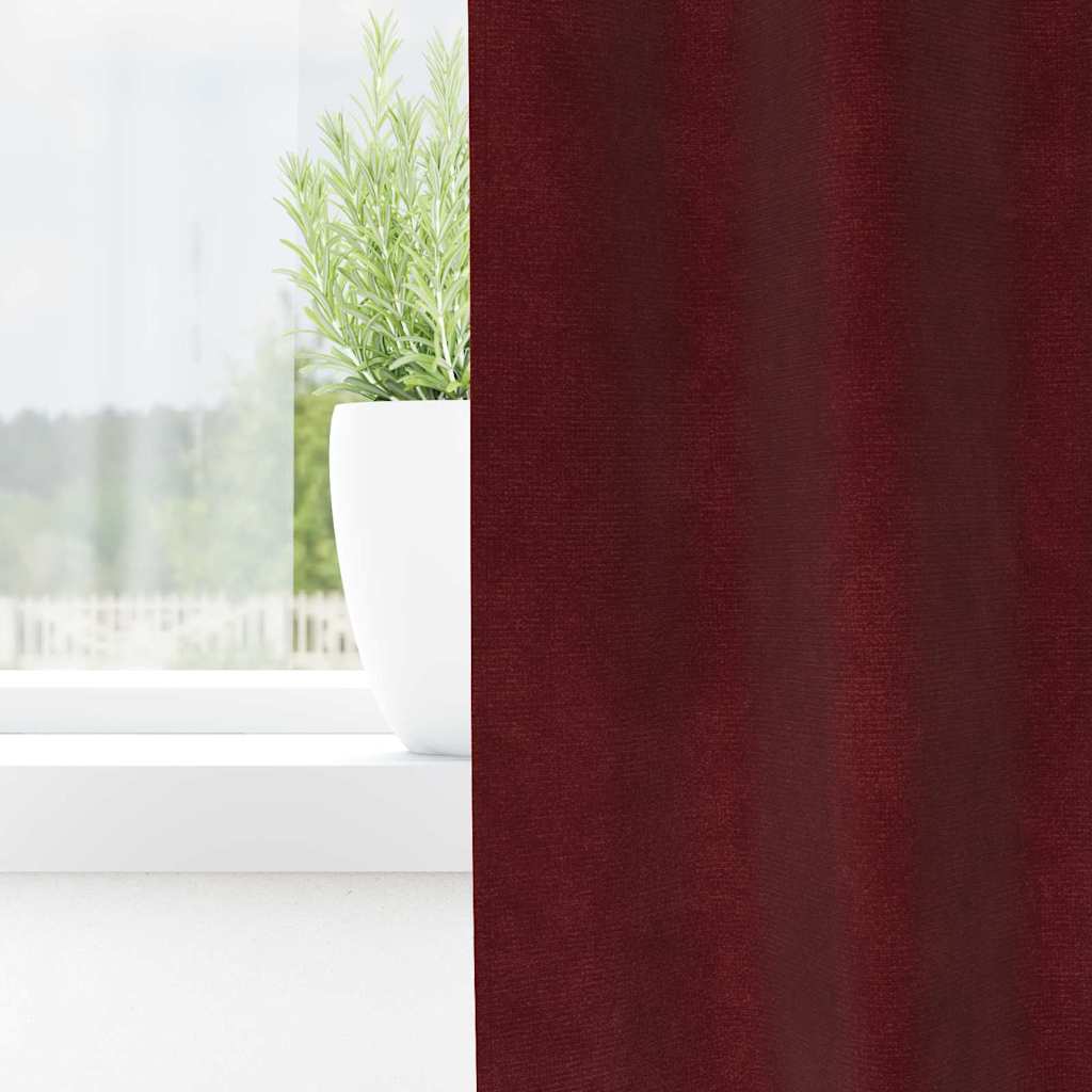 Vidaxl verduisterende gordijnen 2 pcs wijnrood 140 x 225 cm fluweel