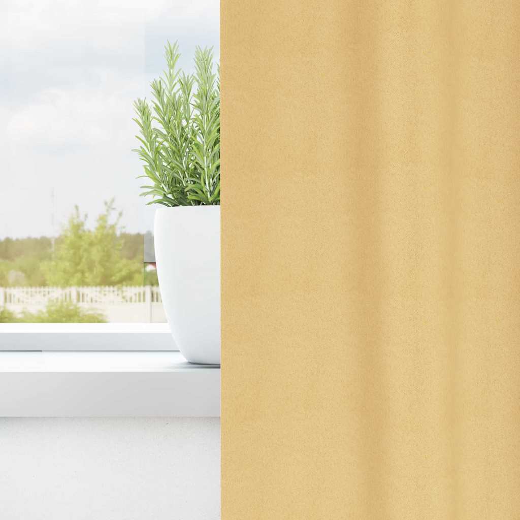 Vidaxl zwart-out gordijnen met ringen 2 pcs beige 225 x 140 cm