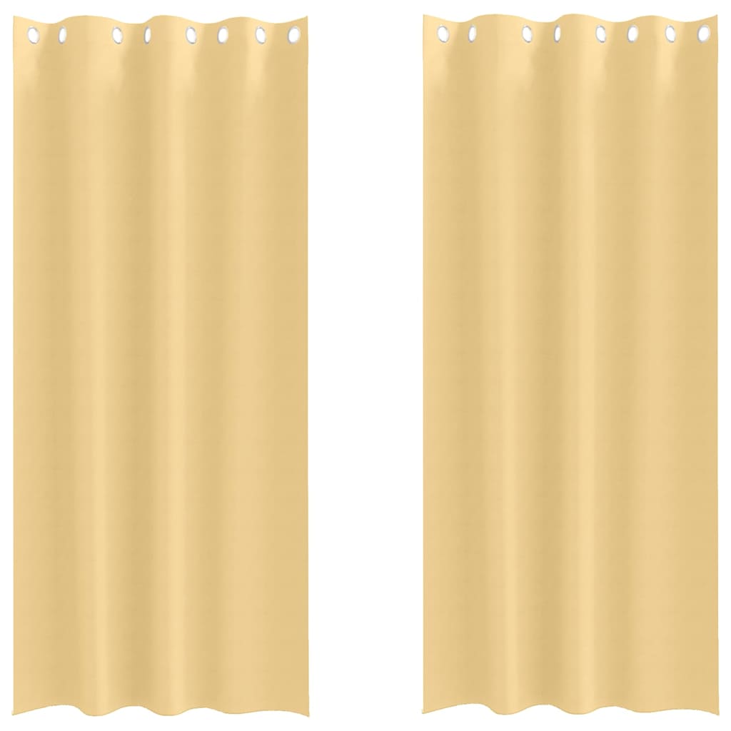 Vidaxl zwart-out gordijnen met ringen 2 pcs beige 225 x 140 cm