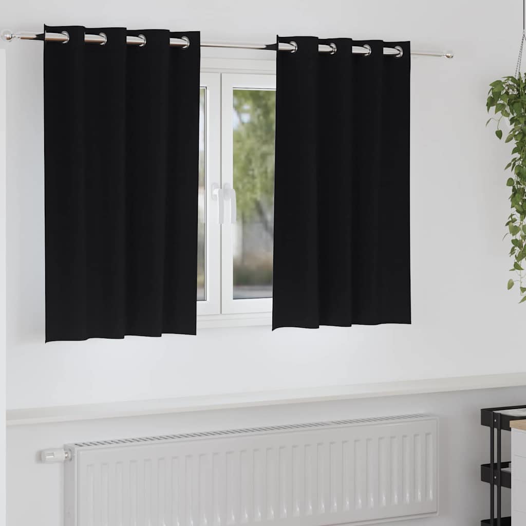 Vidaxl zwart-out gordijnen met ringen 2 pcs zwart 140 x 140 cm