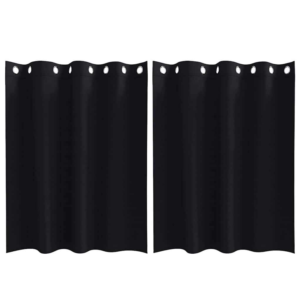Vidaxl zwart-out gordijnen met ringen 2 pcs zwart 140 x 140 cm