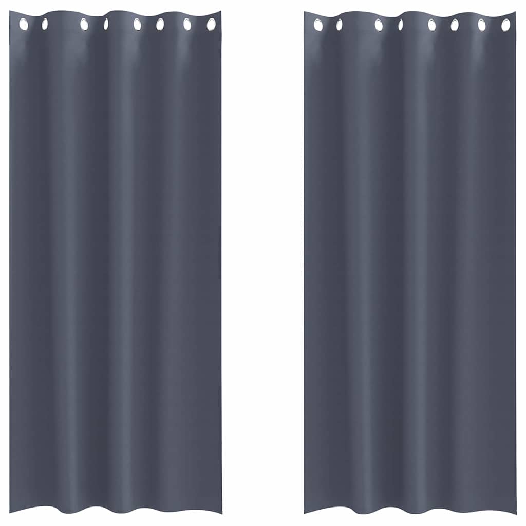 Vidaxl zwart-out gordijnen met ringen 2 pcs antraciet 245 x 140 cm