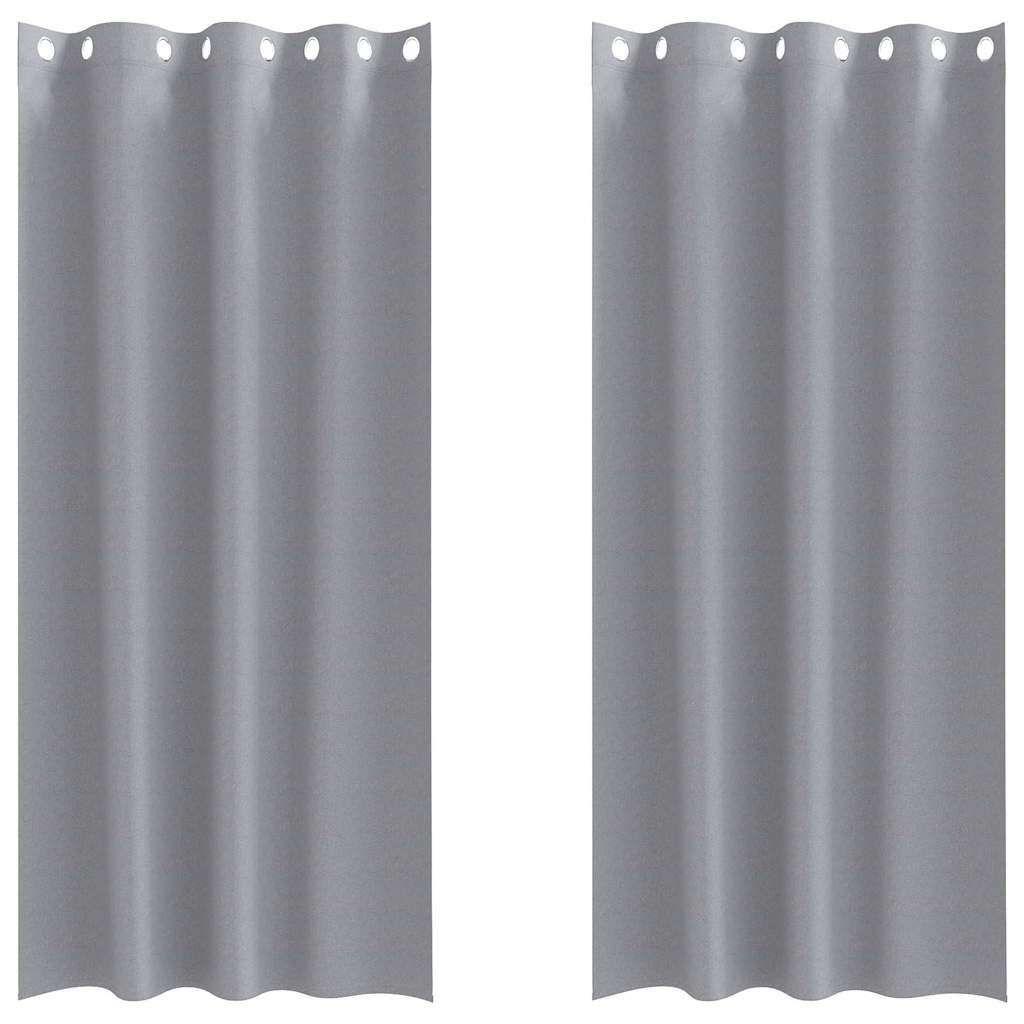 Vidaxl zwart-out gordijnen met ringen 2 pcs lichtgrijs 225 x 140 cm
