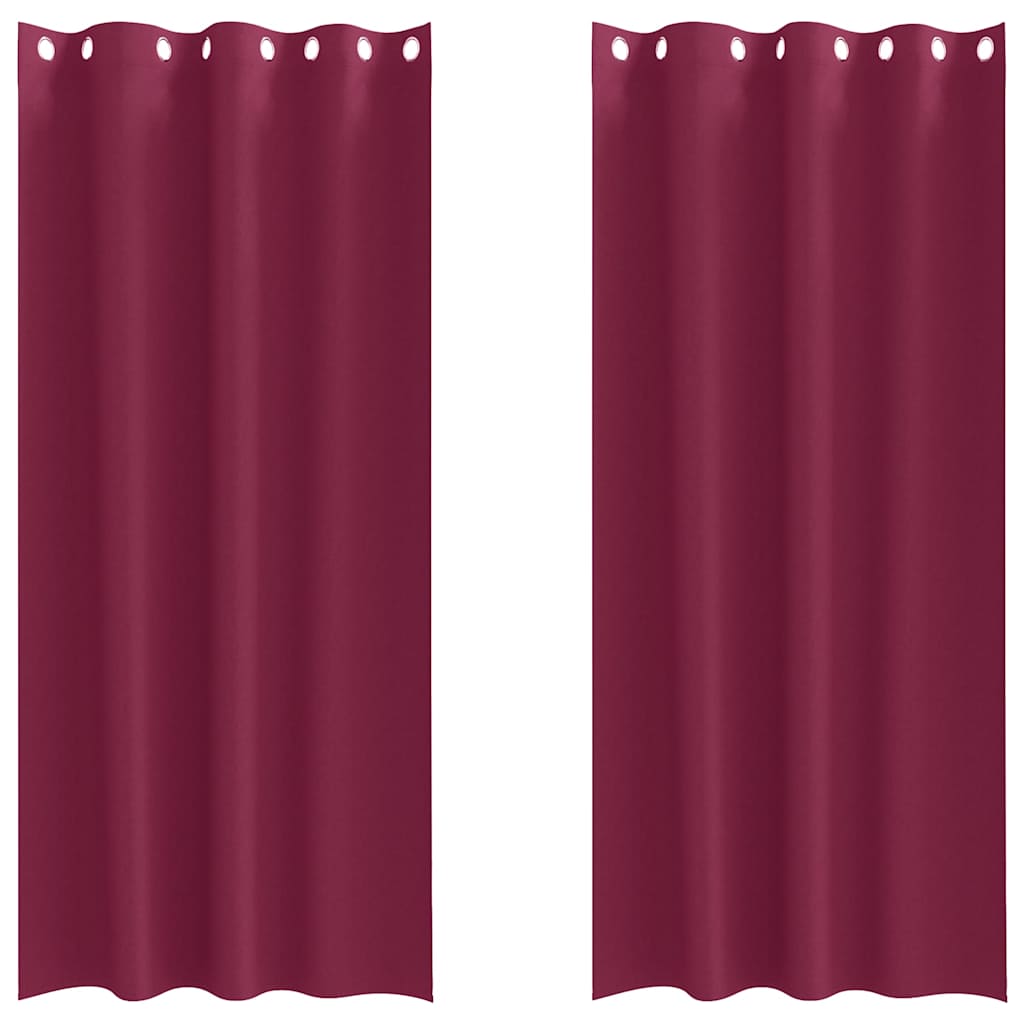 Vidaxl zwart-out gordijnen met ringen 2 pcs wijnrood 225 x 140 cm