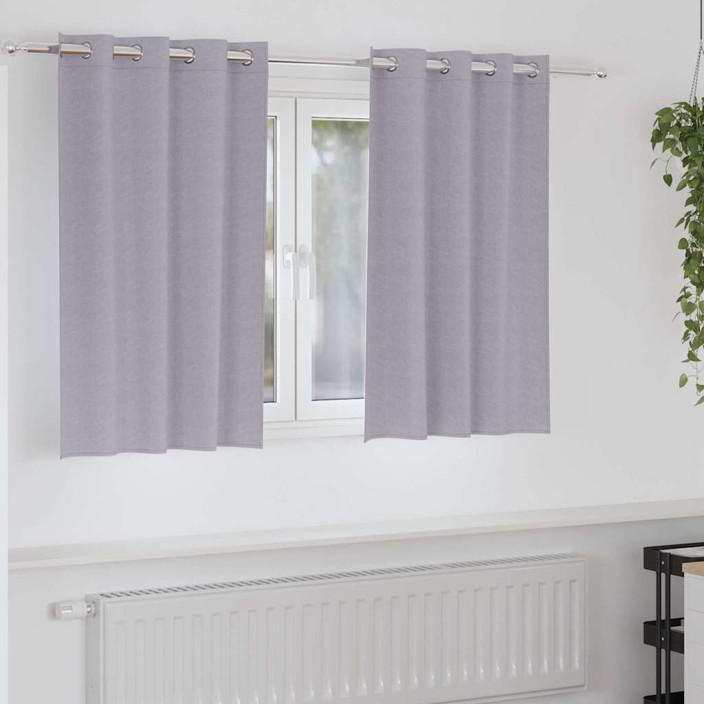 Vidaxl zwart-out gordijnen met ringen 2 pcs metaalgrijs 140 x 140 cm