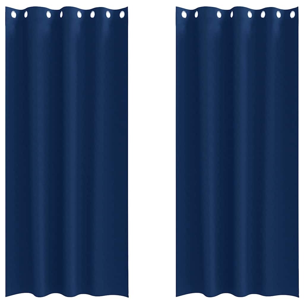 Vidaxl zwart-out gordijnen met ringen 2 pcs donkerblauw 225 x 140 cm