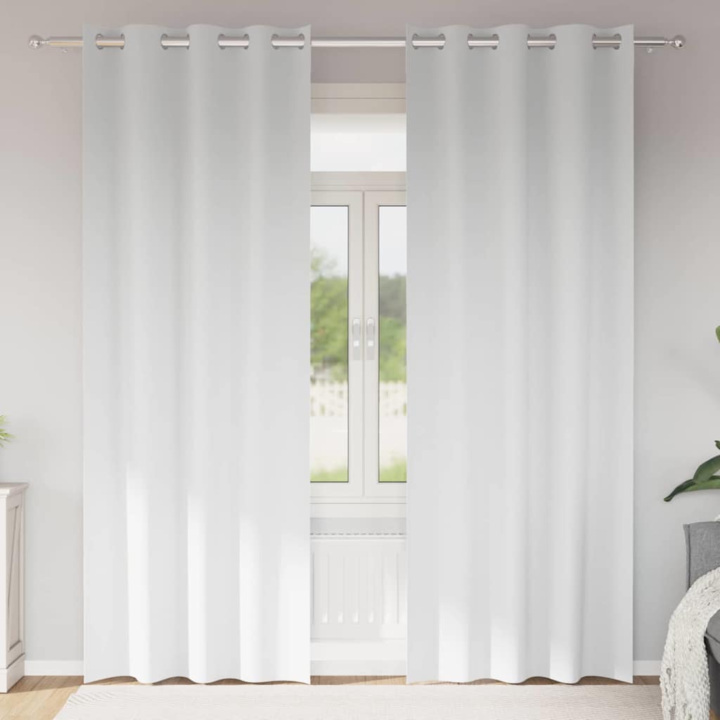 Vidaxl zwart-out gordijnen met ringen 2 pcs puur wit 245 x 140 cm