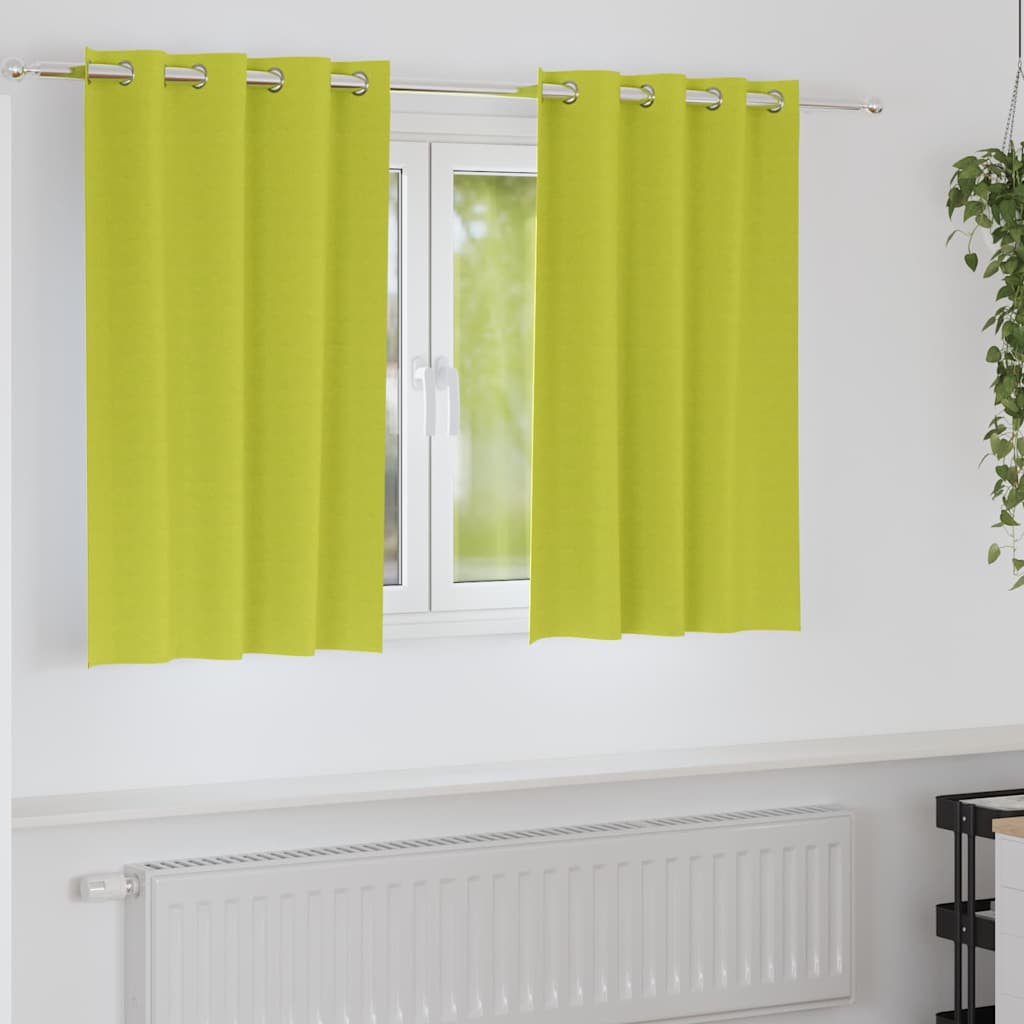 Vidaxl zwart-out gordijnen met ringen 2 pcs groen 140 x 140 cm