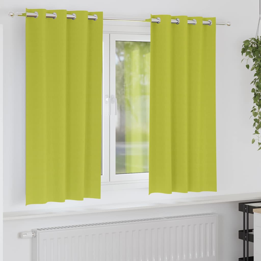 Vidaxl zwart-out gordijnen met ringen 2 pcs groen 175 x 140 cm