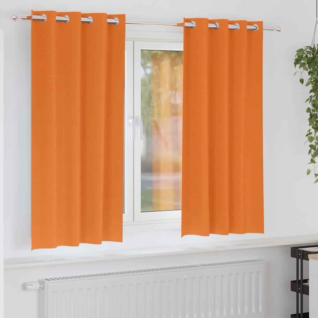 Vidaxl zwart-out gordijnen met ringen 2 pcs feloranje 175 x 140 cm