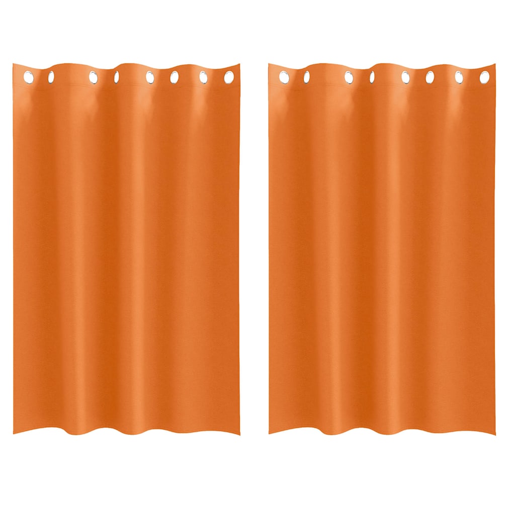 Vidaxl zwart-out gordijnen met ringen 2 pcs feloranje 175 x 140 cm