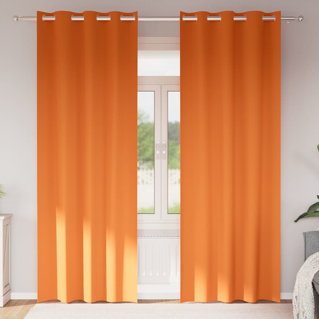 Vidaxl zwart-out gordijnen met ringen 2 pcs feloranje 260 x 140 cm