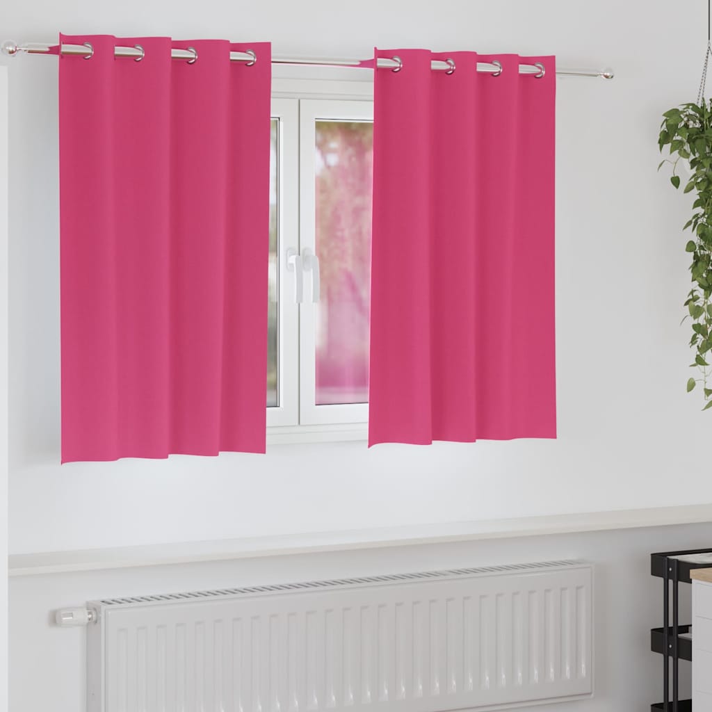 Vidaxl zwart-out gordijnen met ringen 2 pcs felroze 140 x 140 cm