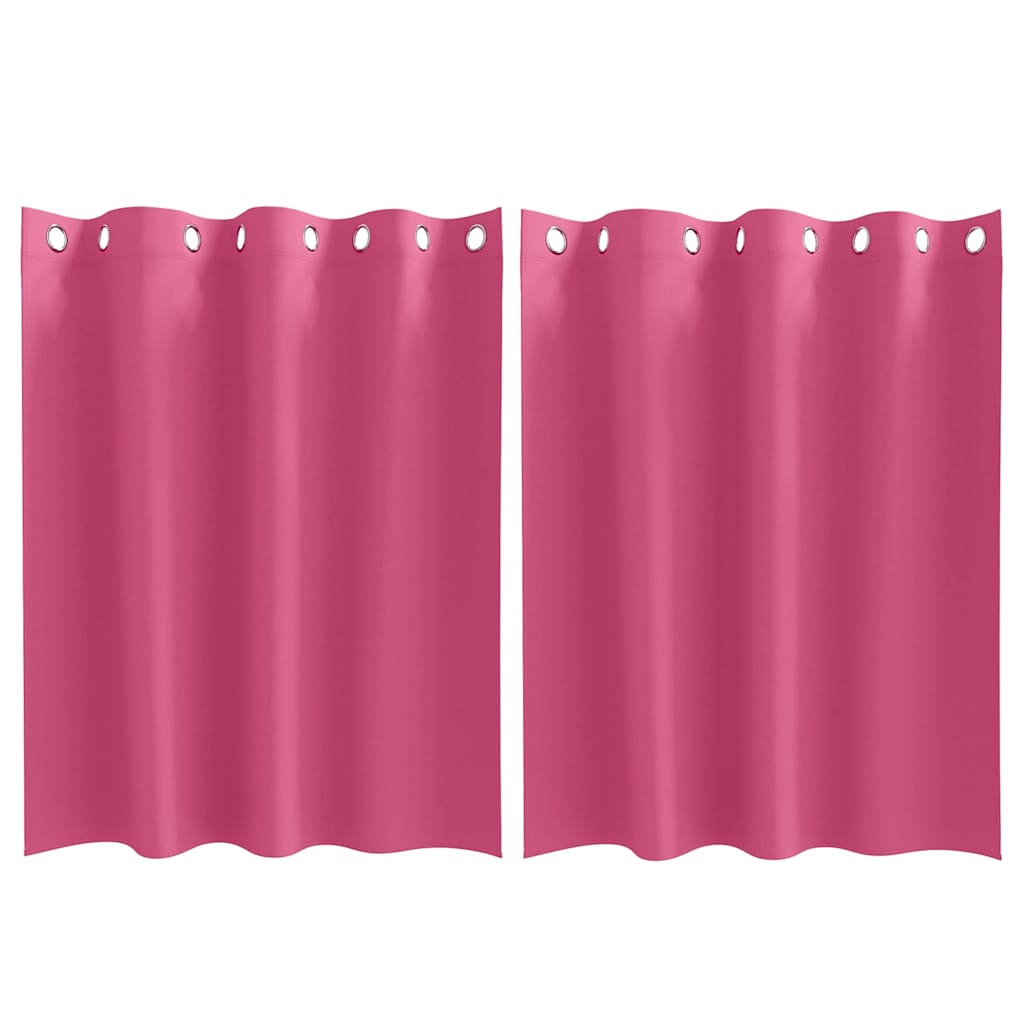 Vidaxl zwart-out gordijnen met ringen 2 pcs felroze 140 x 140 cm