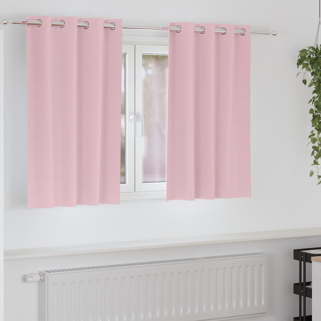Vidaxl zwart-out gordijnen met ringen 2 pcs babyroze 140 x 140 cm