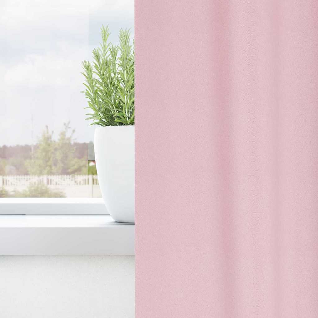 Vidaxl zwart-out gordijnen met ringen 2 pcs babyroze 225 x 140 cm