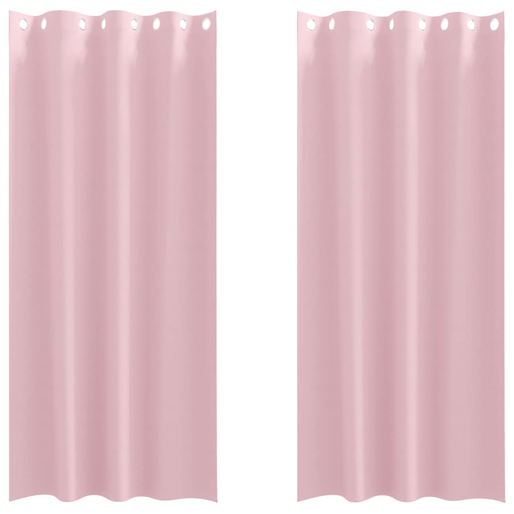 Vidaxl zwart-out gordijnen met ringen 2 pcs babyroze 225 x 140 cm