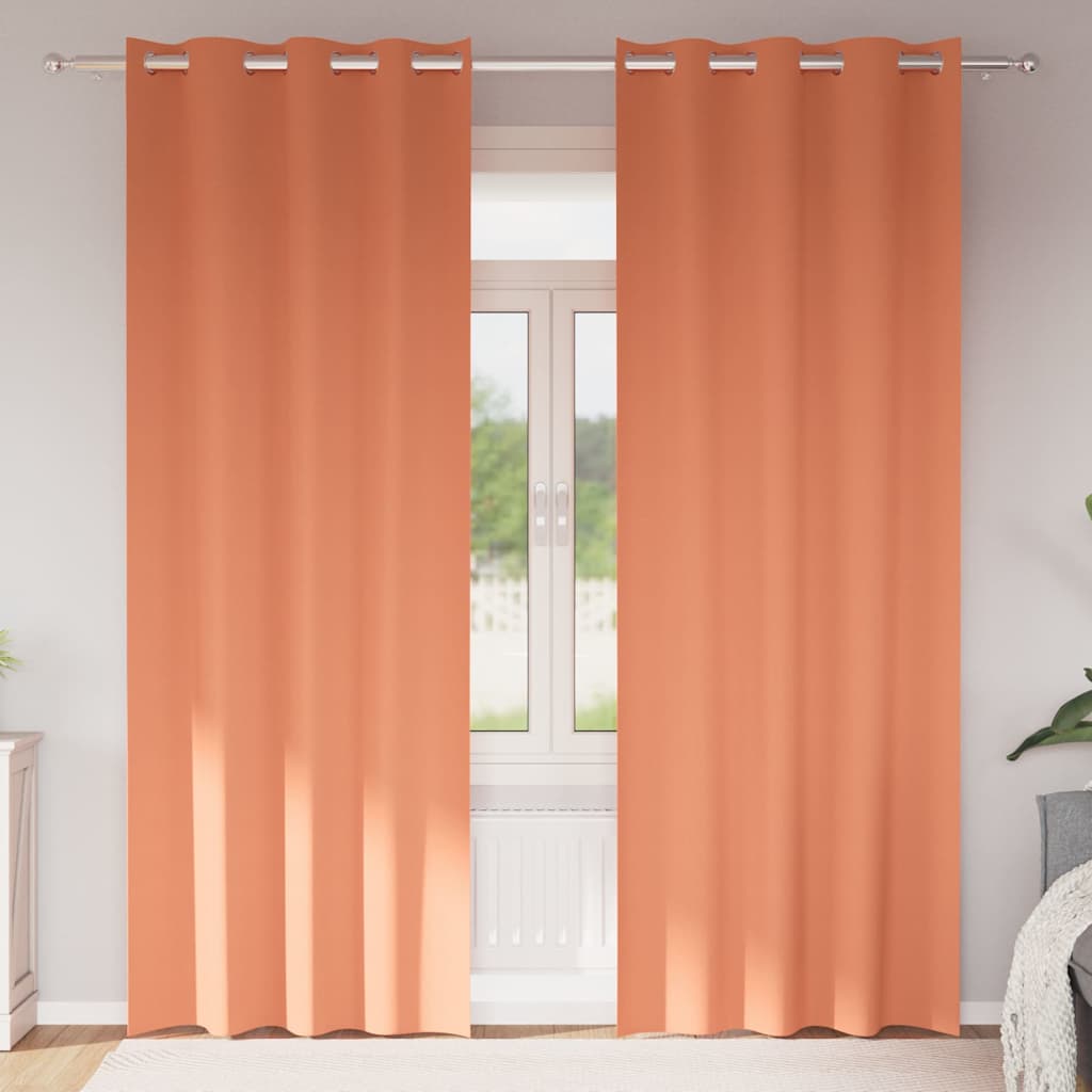Vidaxl zwart-out gordijnen met ringen 2 pcs terracotta 260 x 140 cm