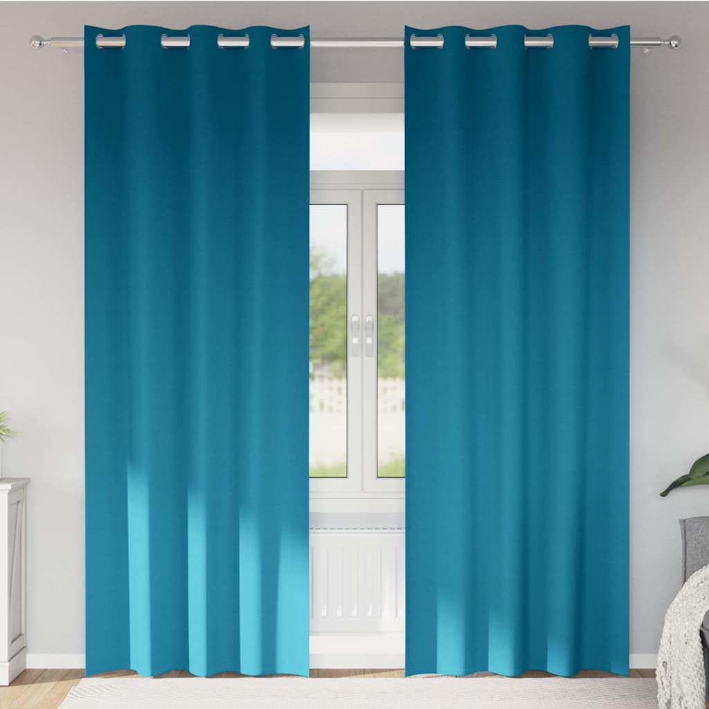 Vidaxl zwart-out gordijnen met ringen 2 pcs turquoise 225 x 140 cm