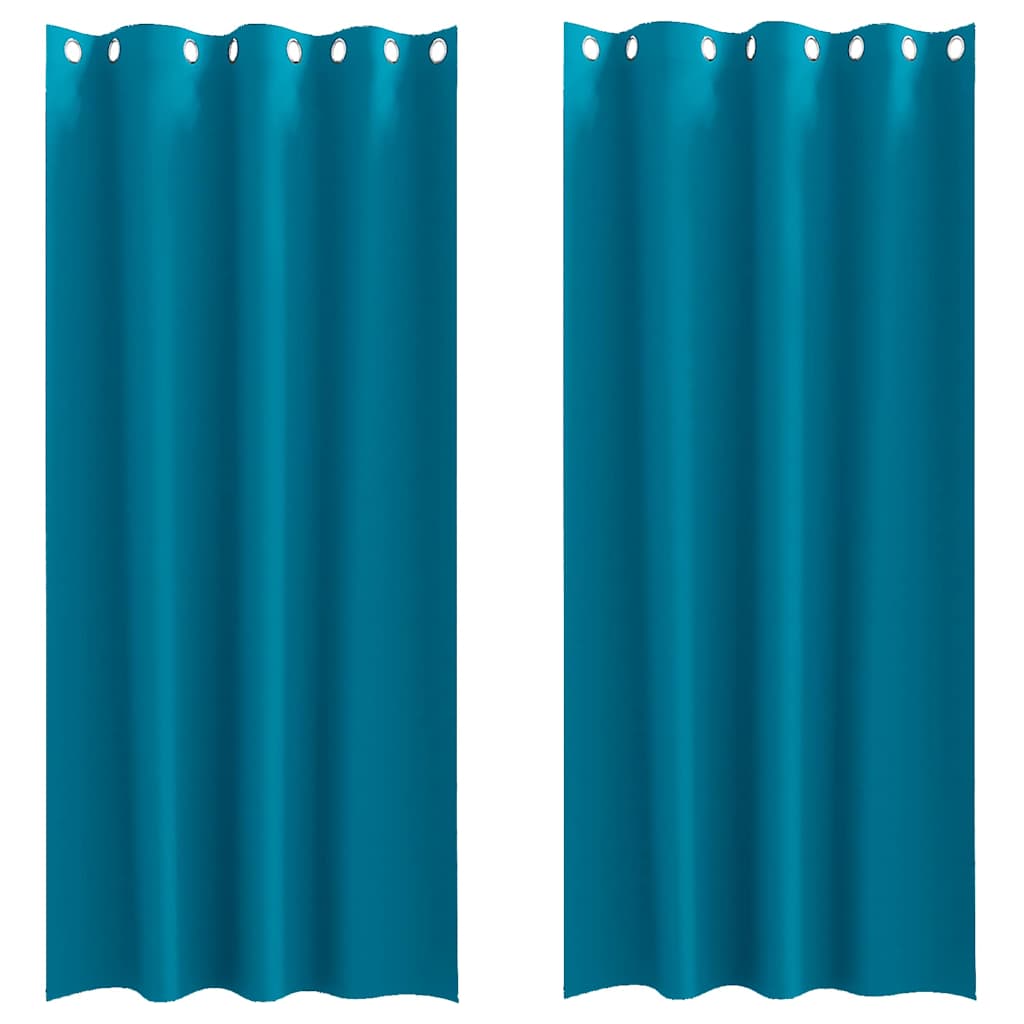Vidaxl zwart-out gordijnen met ringen 2 pcs turquoise 225 x 140 cm