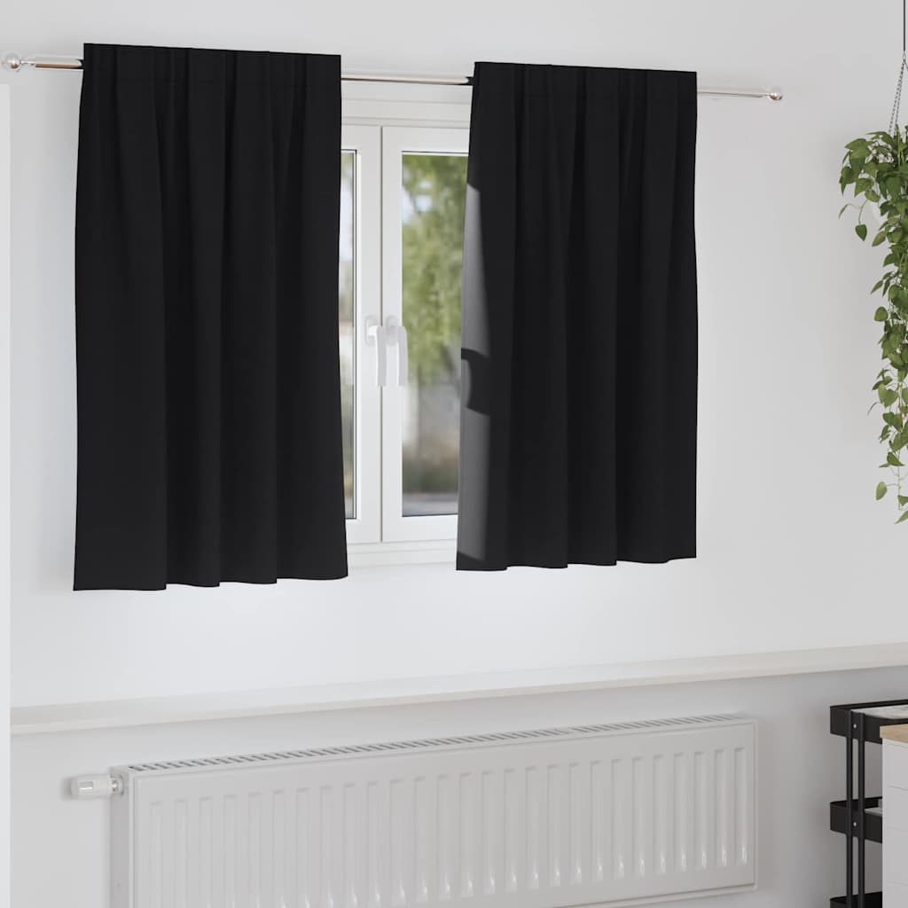 Vidaxl zwart-out gordijnen met ringen 2 pcs zwart 140 x 140 cm