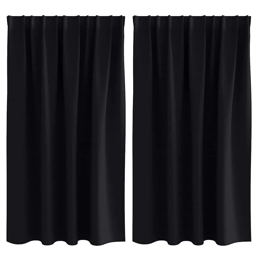 Vidaxl zwart-out gordijnen met ringen 2 pcs zwart 140 x 140 cm