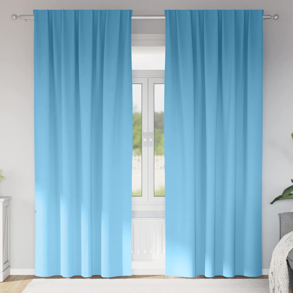 Vidaxl zwart-out gordijnen met ringen 2 pcs lichtblauw 245 x 140 cm