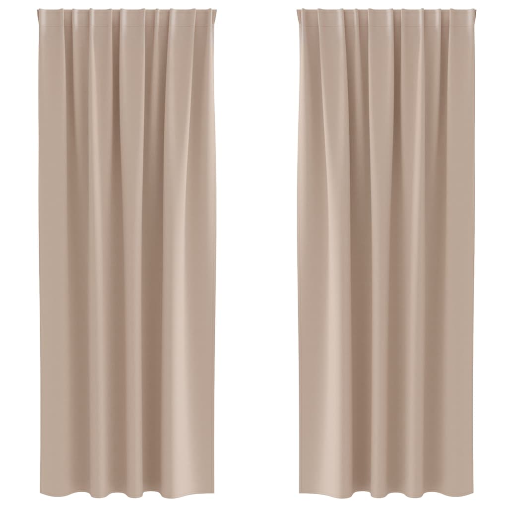 Vidaxl zwart-out gordijnen met ringen 2 pcs taupe 260 x 140 cm