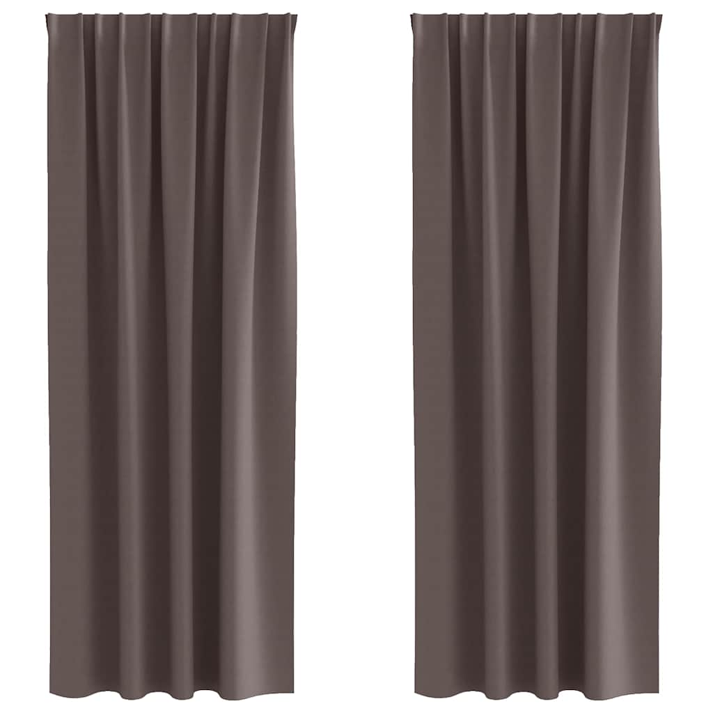 Vidaxl zwart-out gordijnen met ringen 2 pcs donkerbruin 225 x 140 cm