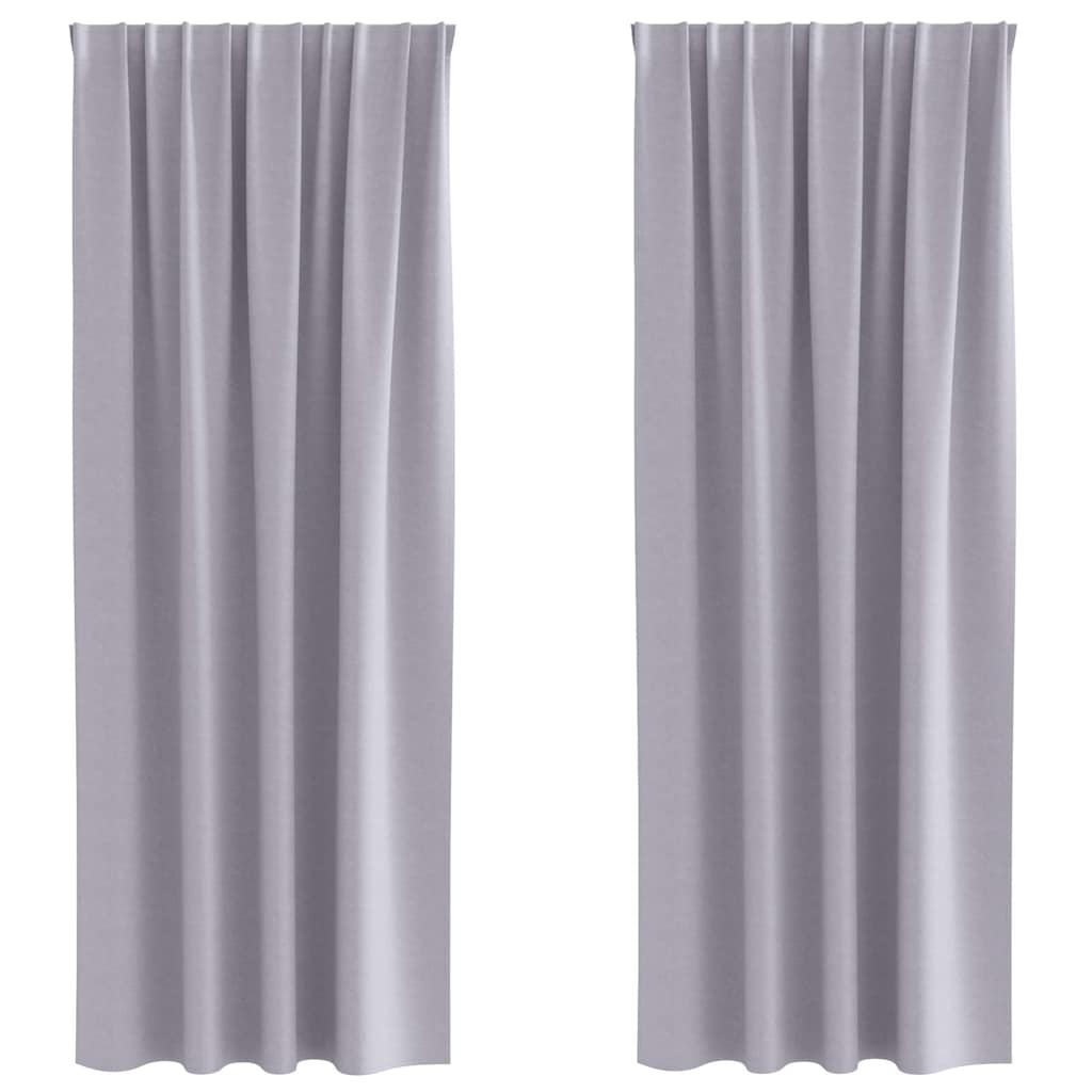 Vidaxl zwart-out gordijnen met ringen 2 pcs metaalgrijs 225 x 140 cm