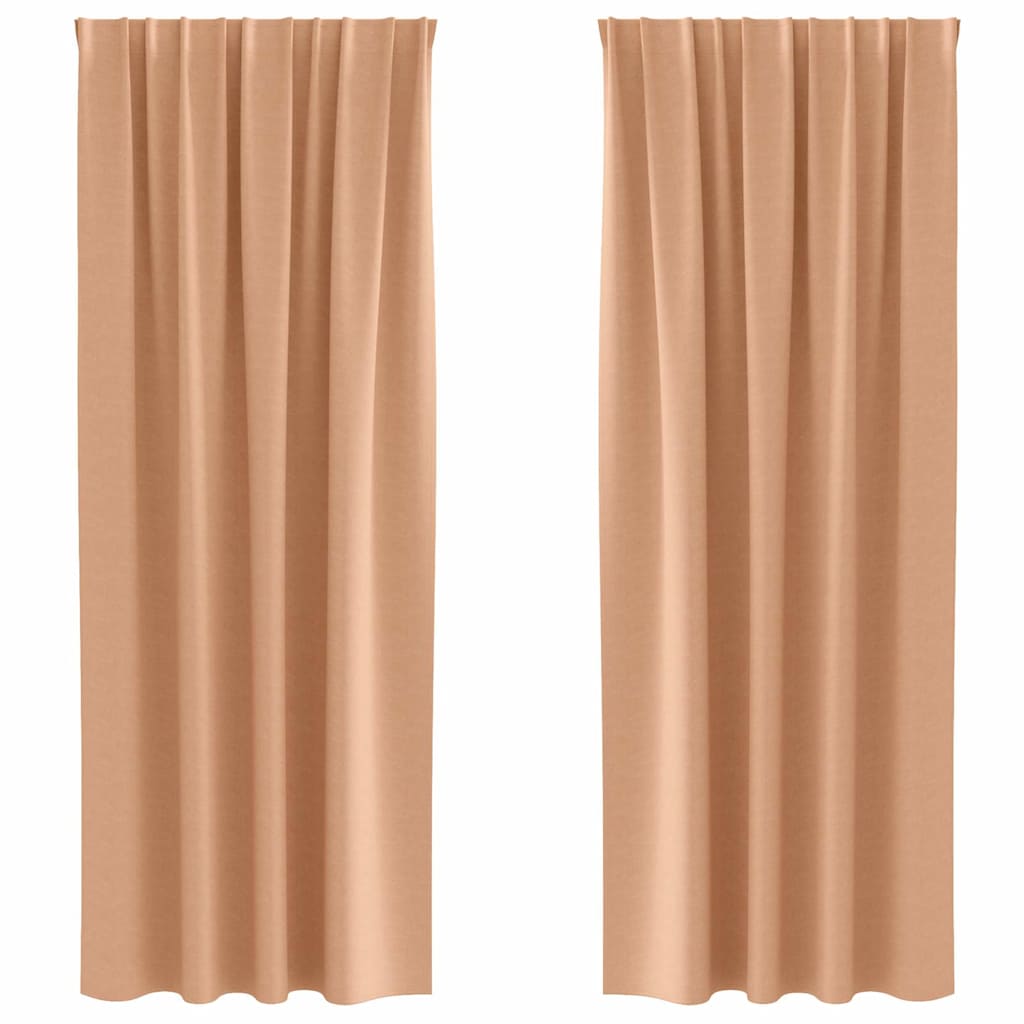Vidaxl zwart-out gordijnen met ringen 2 pcs licht bruin 225 x 140 cm