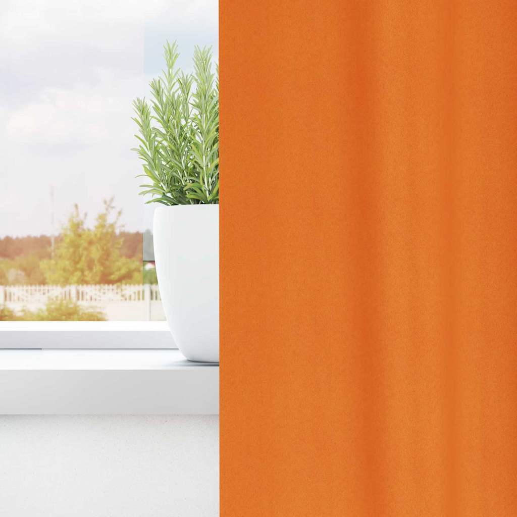 Vidaxl zwart-out gordijnen met ringen 2 pcs feloranje 140 x 140 cm