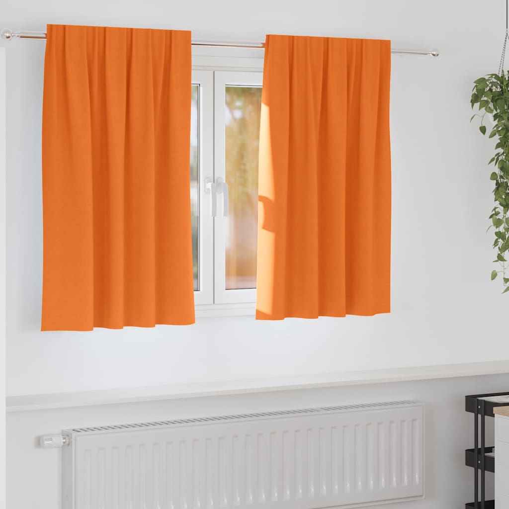 Vidaxl zwart-out gordijnen met ringen 2 pcs feloranje 140 x 140 cm