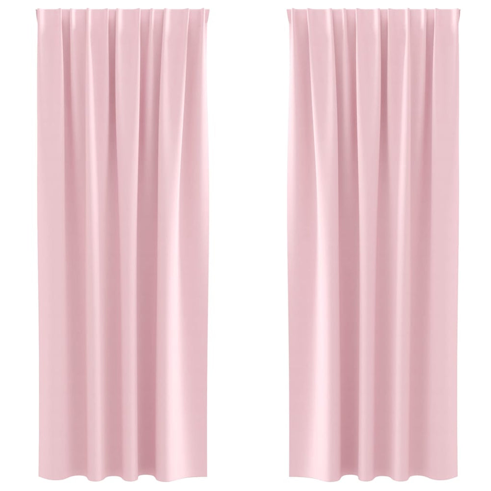 Vidaxl zwart-out gordijnen met ringen 2 pcs babyroze 245 x 140 cm