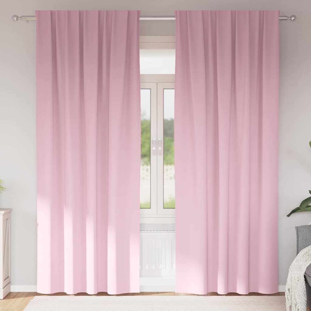 Vidaxl zwart-out gordijnen met ringen 2 pcs babyroze 260 x 140 cm