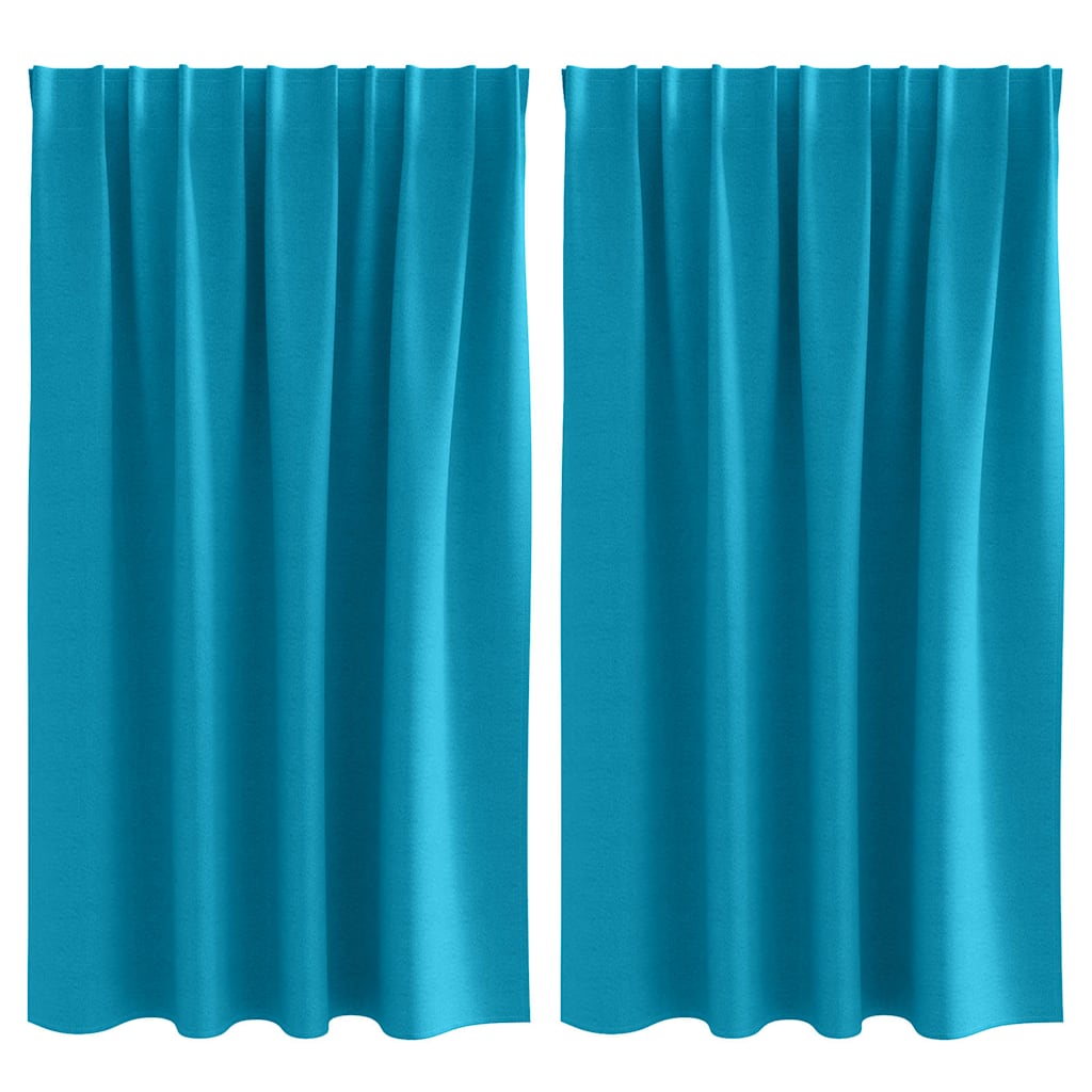 Vidaxl zwart-out gordijnen met ringen 2 pcs turquoise 140 x 140 cm
