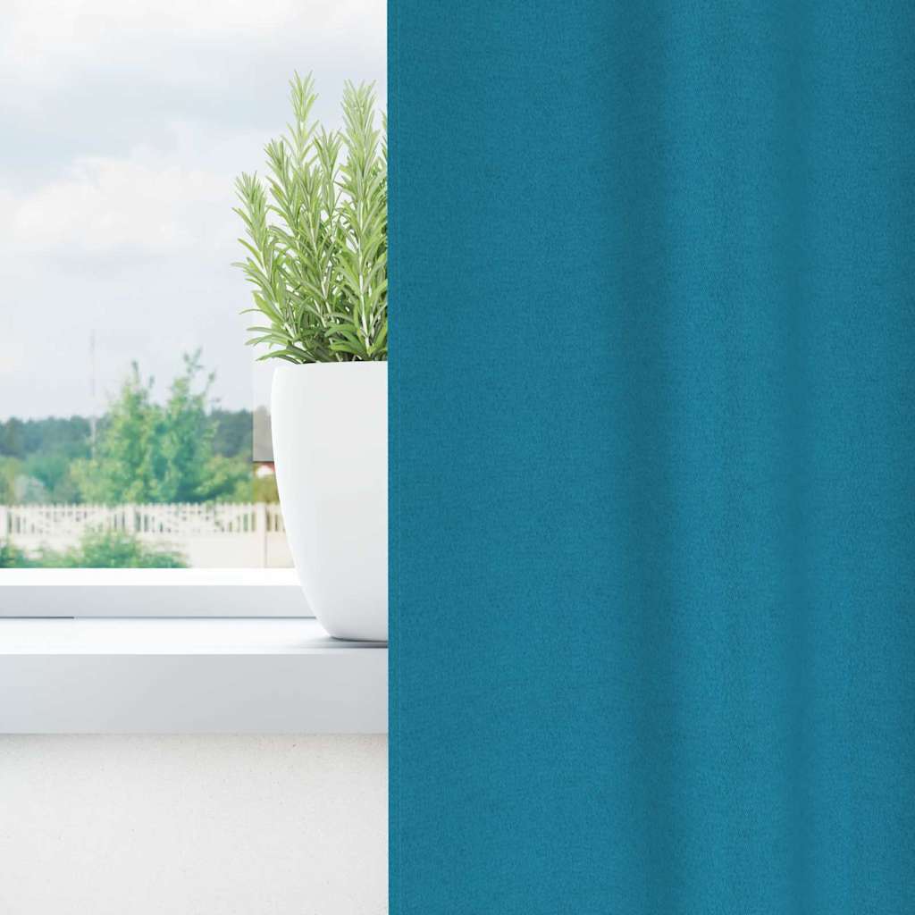 Vidaxl zwart-out gordijnen met ringen 2 pcs turquoise 260 x 140 cm