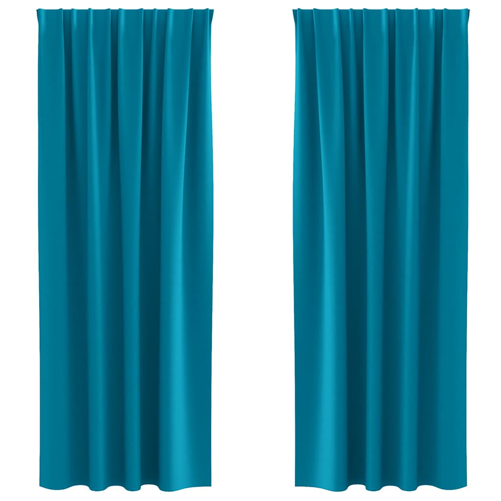 Vidaxl zwart-out gordijnen met ringen 2 pcs turquoise 260 x 140 cm