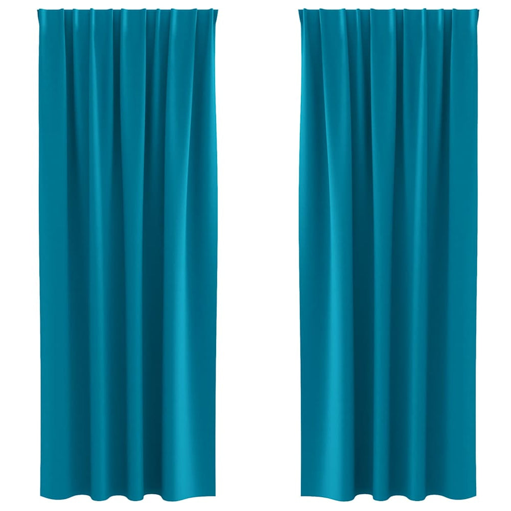 Vidaxl zwart-out gordijnen met ringen 2 pcs turquoise 260 x 140 cm